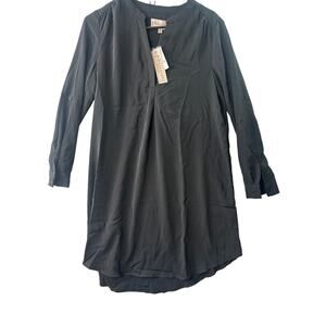 Philosophy Long Sleeve Shirt Dress – Black – Petite Medium (PM)